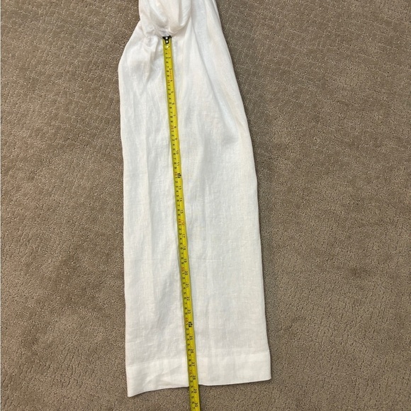Halston Wide Leg Linen Pants White 100% Linen Women's Size Large - Picture 9 of 11